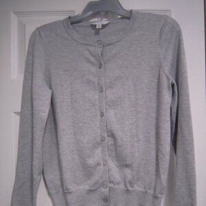 Time and Tru Grey Gray Full Button Sweater Jacket